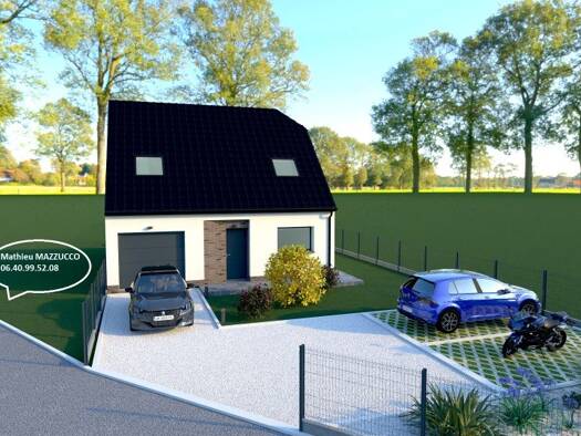 Terrain avec maison neuve à vendre 223 300 € 5 pièces 3 chambres 90 m² 471 m² de terrain Aubigny-au-Bac 59265