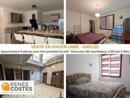 Appartement en viager libre Bouquet 47 650 € 4 pièces 3 chambres 92 m² Étage 1/3 Anduze 30140