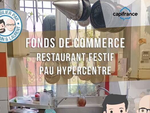 Restaurant à vendre Fonds de commerce 70 800 € 85 m² d'espace de restauration Centre Ville Pau 64000