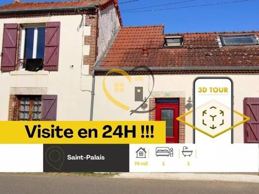 Maison à vendre 136 000 € 3 pièces 1 chambre 74 m² Saint Martin d Auxigny 18110