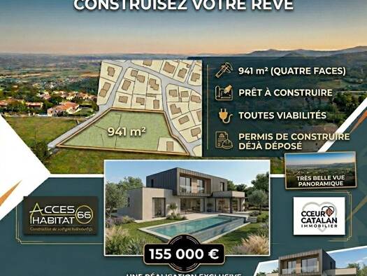 Terrain à vendre 155 000 € 941 m² de terrain Vingrau 66600