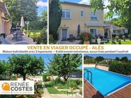 Maison en viager occupé Bouquet 98 275 € 5 pièces 3 chambres 129 m² 1 033 m² de terrain Prairie-Promelles-Faubourg du Soleil Alès 30100