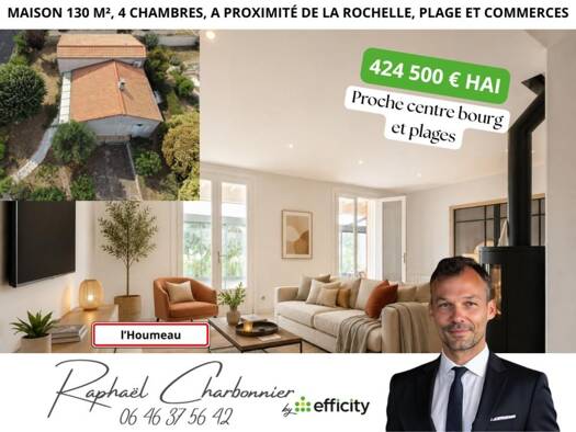 Maison à vendre 424 500 € 6 pièces 4 chambres 130 m² 600 m² de terrain L'Houmeau 17137