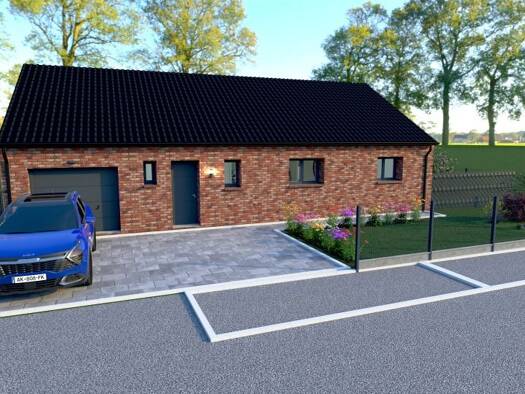 Terrain avec maison neuve à vendre 336 050 € 5 pièces 3 chambres 100 m² 441 m² de terrain Camphin-en-Carembault 59133