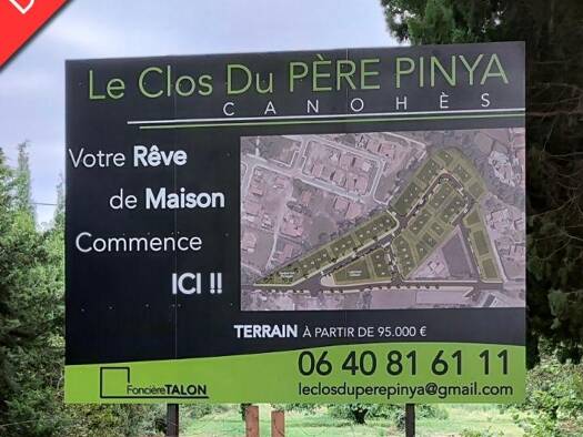 Terrain constructible à vendre 160 000 € Nord Est Canohès 66680