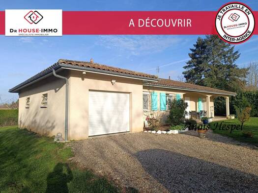 Maison de plain-pied à vendre 279 000 € 5 pièces 3 chambres 110 m² 1 300 m² de terrain Beaupuy 47200