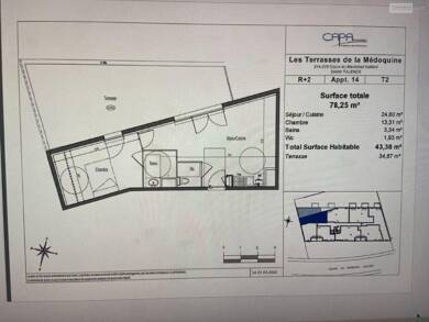Appartement à louer 1 100 € 2 pièces 1 chambre 43,4 m² Talence 33400