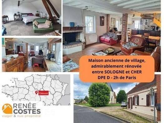Maison en viager occupé Bouquet 58 692 € 3 pièces 2 chambres 110 m² 296 m² de terrain Clémont 18410