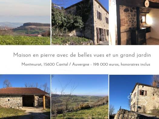 Maison à vendre 198 000 € 4 pièces 3 chambres 80 m² 2 788 m² de terrain Montmurat 15600