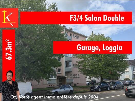 Appartement à louer 720 € 3 pièces 2 chambres 69,8 m² Étage 1/4 Brustlein Est Mulhouse 68200