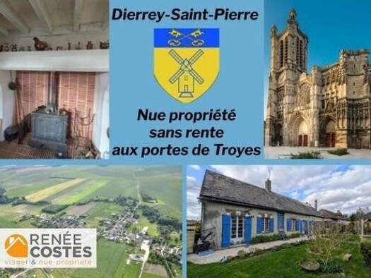 Maison en viager occupé Bouquet 41 328 € 3 pièces 2 chambres 90 m² 2 168 m² de terrain Cathédrale Troyes 10000