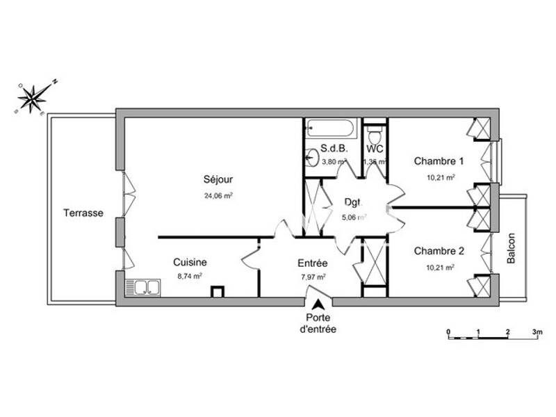 Maison à louer, 71m², CARQUEIRANNE