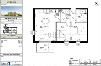 Appartement à louer 795 € 3 pièces 2 chambres 63,7 m² 3ème étage Armentieres 59280