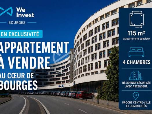 Appartement à vendre 226 000 € 6 pièces 4 chambres 115 m² Étage 5/7 Couronne Centrale Bourges 18000