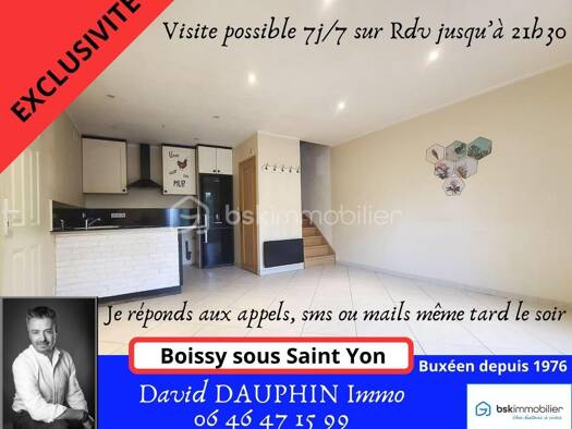 Duplex à vendre 219 000 € 4 pièces 3 chambres 69 m² RDC/2 Boissy-sous-Saint-Yon 91790