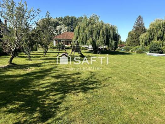 Maison de plain-pied à vendre 349 900 € 6 pièces 4 chambres 124 m² 8 302 m² de terrain Le Marais (Hameau) Guînes 62340