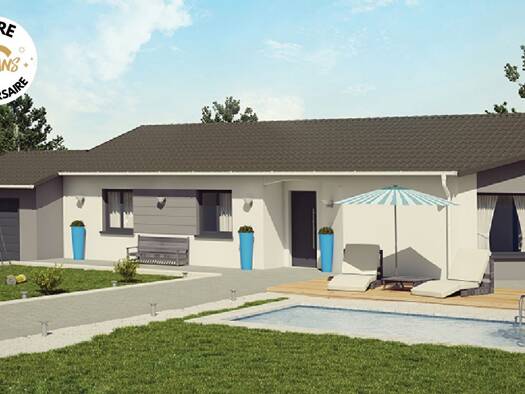 Terrain avec maison neuve à vendre 315 077 € 5 pièces 4 chambres 114 m² 4 000 m² de terrain Allériot 71380