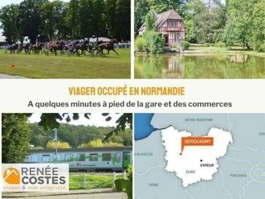 Maison en viager occupé Bouquet 39 700 € 5 pièces 3 chambres 83 m² 767 m² de terrain Centre Ville Bernay 27300