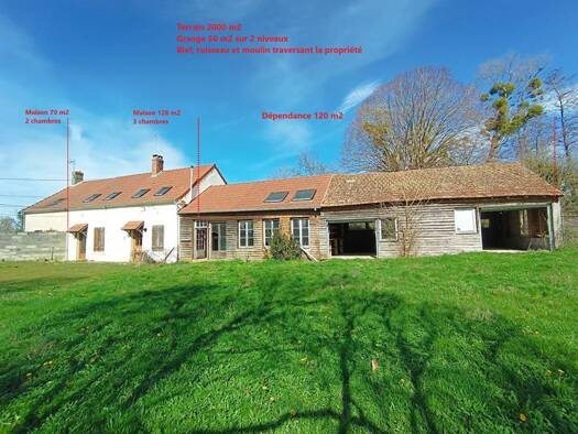 Propriété à vendre 135 000 € 4 pièces 3 chambres 300 m² 3 000 m² de terrain La Celle-sur-Nièvre 58700