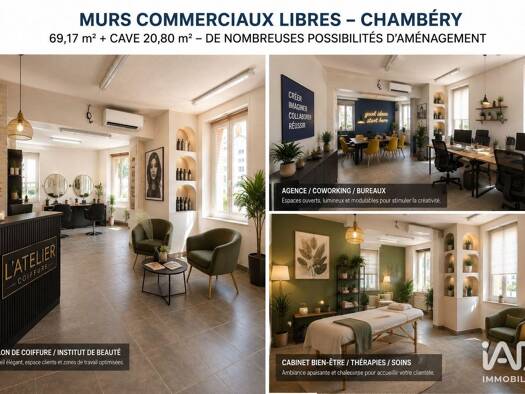 Local commercial à vendre 159 000 € 69 m² de surface de vente Laurier-Les Charmettes Chambéry 73000