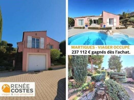 Maison en viager occupé Bouquet 185 533 € 4 pièces 2 chambres 104 m² 730 m² de terrain Saint Macaire-Plan Fossan Martigues 13500