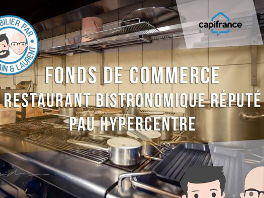 Restaurant à vendre Fonds de commerce 120 560 € 100 m² d'espace de restauration XIV Juillet Pau 64000
