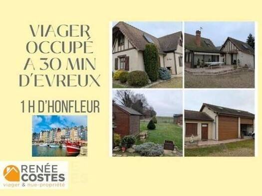 Maison en viager occupé Bouquet 51 250 € 4 pièces 3 chambres 120 m² 1 031 m² de terrain Navarre Évreux 27000