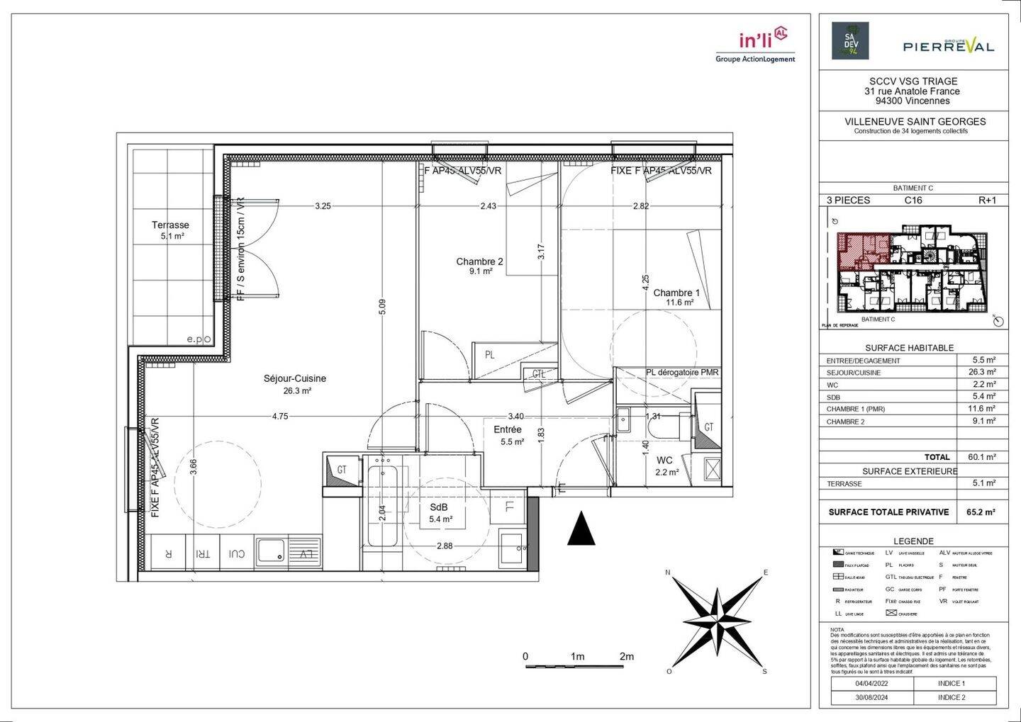 Maison à louer, 60m², VILLENEUVE SAINT GEORGES