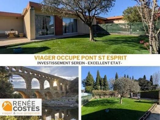 Maison en viager occupé Bouquet 43 675 € 4 pièces 3 chambres 80 m² 490 m² de terrain Nord Pont-Saint-Esprit 30130