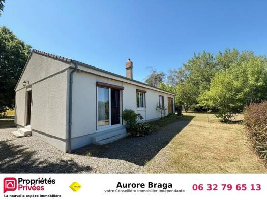 Maison de plain-pied à vendre 109 000 € 4 pièces 3 chambres 85,48 m² 5 906 m² de terrain Méreau 18120