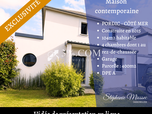 Maison à vendre 288 400 € 5 pièces 4 chambres 104 m² Cote Bleu Pordic 22590