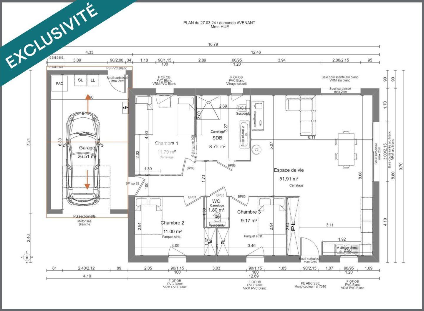 Maison à vendre, 98m², HERMANVILLE SUR MER