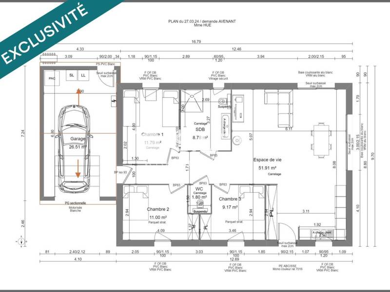 Maison à vendre, 98m², HERMANVILLE SUR MER