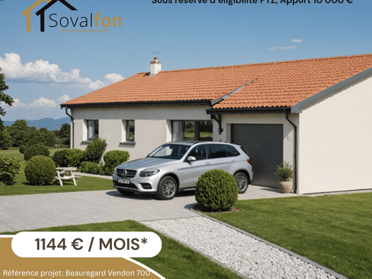 Terrain avec maison neuve à vendre 247 000 € 5 pièces 4 chambres 96 m² 700 m² de terrain Beauregard-Vendon 63460