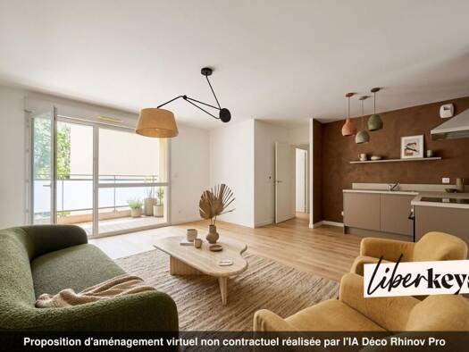 Appartement à vendre 199 000 € 3 pièces 2 chambres 61,11 m² Étage 1/5 Le Grand Trou Lyon 8ème arrondissement 69008
