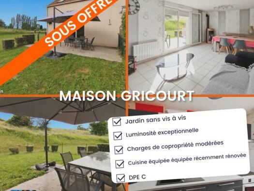 Maison à vendre 147 000 € 5 pièces 3 chambres 83 m² 23 840 m² de terrain Gricourt 02100