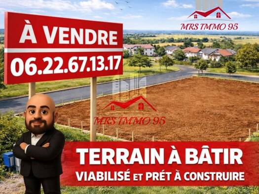 Terrain constructible viabilisé à vendre 219 000 € 375 m² de terrain Saint-Martin-du-Tertre 95270