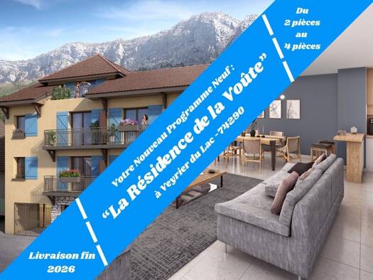 Appartement à vendre - Première occupation 708 000 € 3 pièces 2 chambres 77 m² Étage 1/3 Veyrier-du-Lac 74290