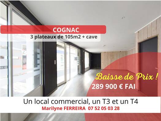 Immeuble à vendre 289 900 € 226 m² Hôtel de Ville Cognac 16100
