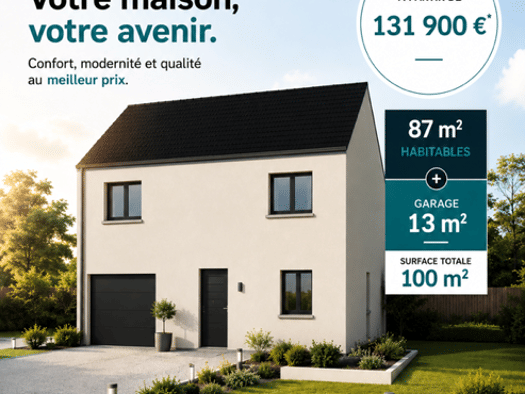 Terrain avec maison neuve à vendre 274 000 € 4 pièces 3 chambres 80 m² 370 m² de terrain Rosiere Brétigny-sur-Orge 91220