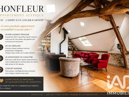 Appartement à vendre 315 000 € 2 pièces 1 chambre 60 m² Étage 2/3 Secteur Sauvegarde Honfleur 14600