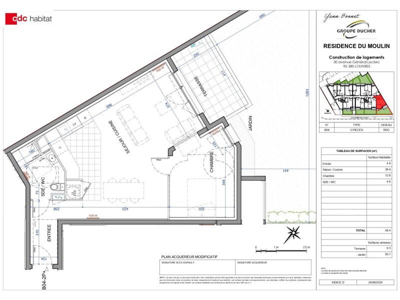 Maison à louer, 58m², LOUVRES