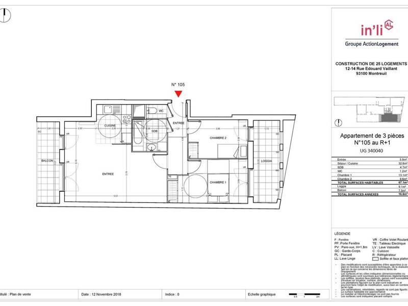 Maison à louer, 67m², MONTREUIL