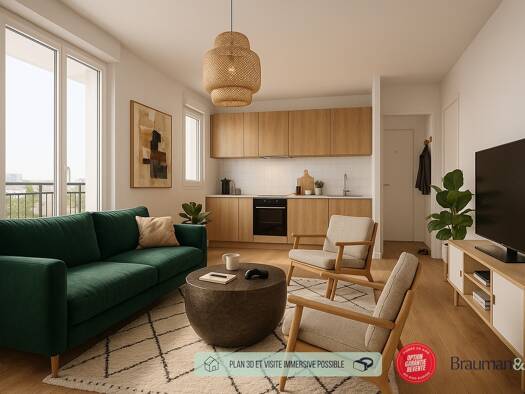 Appartement à vendre 193 150 € 1 pièce 27 m² 2ème étage Centre Nanterre 92000