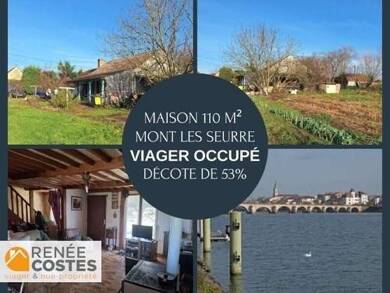 Maison en viager occupé Bouquet 19 300 € 6 pièces 5 chambres 110 m² 2 400 m² de terrain Mont les Seurre 71270