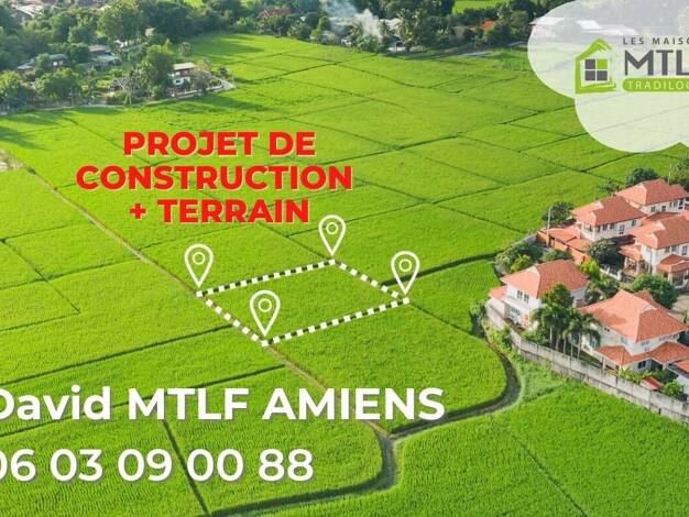 Terrain constructible à vendre 40 000 € 1 329 m² de terrain Coullemelle 80250