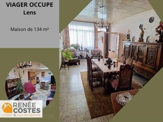 Maison en viager occupé Bouquet 22 180 € 5 pièces 3 chambres 134 m² 126 m² de terrain Est Lens 62300