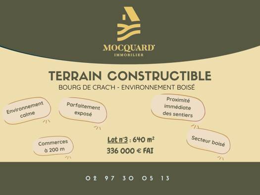 Terrain à vendre 336 000 € 640 m² de terrain Crach 56950