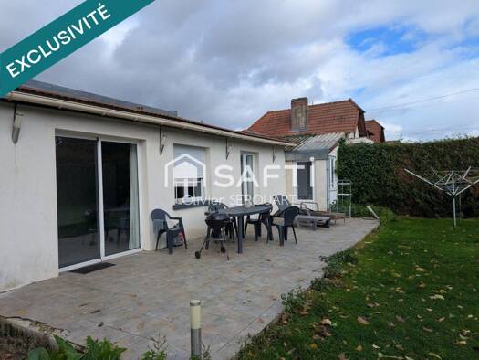 Maison de plain-pied à vendre 138 000 € 5 pièces 3 chambres 107 m² 600 m² de terrain Nord Gauchy 02430