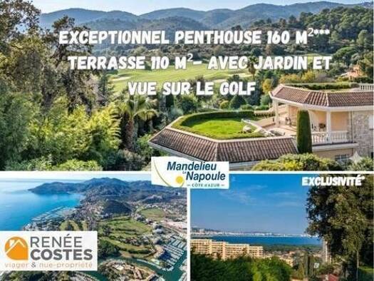 Appartement en viager occupé Bouquet 957 600 € 5 pièces 3 chambres 155 m² RDC/1 Maure Vieille-La Napoule Mandelieu-la-Napoule 06210